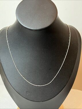 Vintage Delicate Silver Rope Chain Necklace 
18K GP